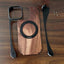 Walnut Metal Frameless 360 Degree Rotation Holder MagSafe Phone Case
