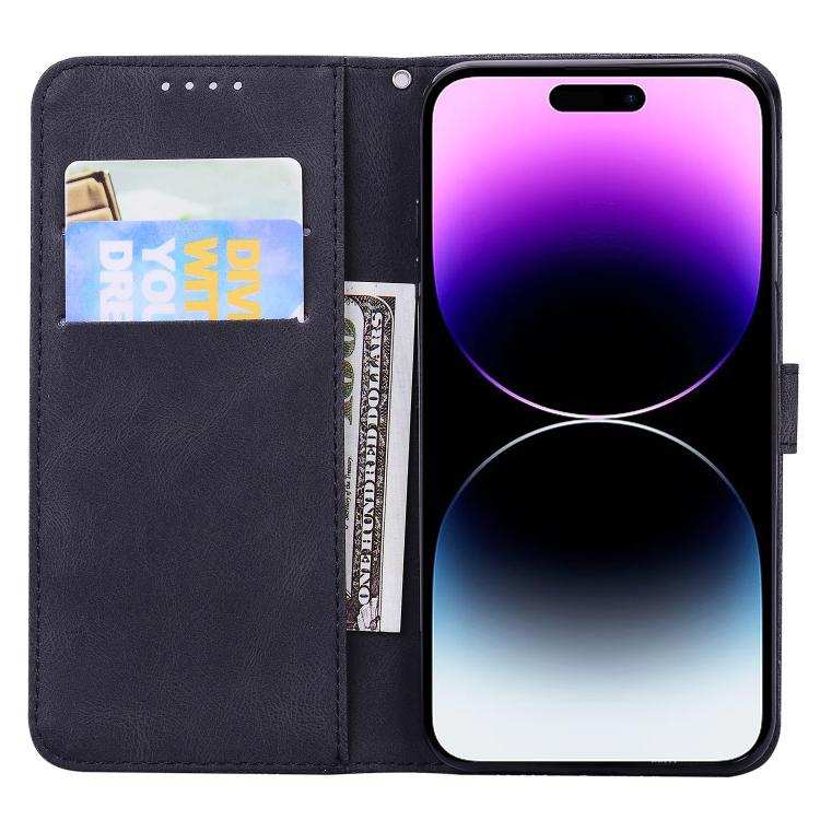 Retro Skin Feel Butterflies Embossing Horizontal Flip Leather Phone Case