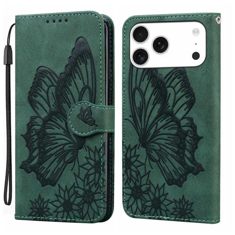 Retro Skin Feel Butterflies Embossing Horizontal Flip Leather Phone Case