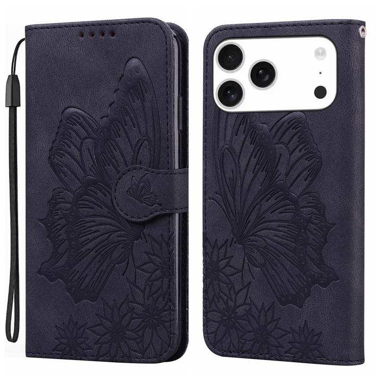 Retro Skin Feel Butterflies Embossing Horizontal Flip Leather Phone Case
