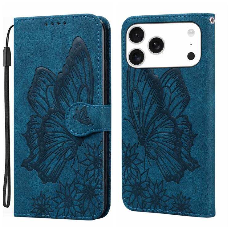 Retro Skin Feel Butterflies Embossing Horizontal Flip Leather Phone Case