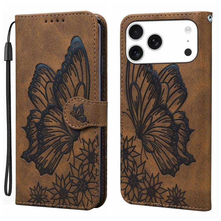 Retro Skin Feel Butterflies Embossing Horizontal Flip Leather Phone Case