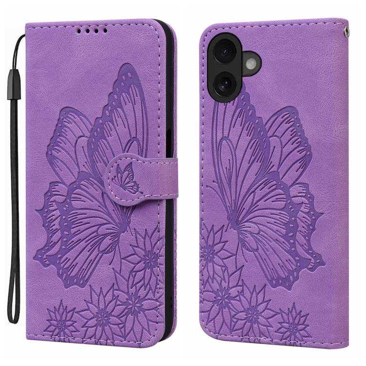 Retro Skin Feel Butterflies Embossing Horizontal Flip Leather Phone Case