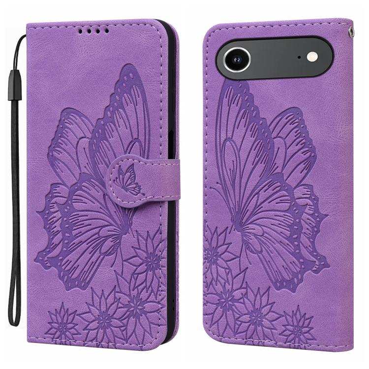 Retro Skin Feel Butterflies Embossing Horizontal Flip Leather Phone Case