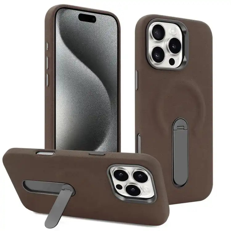 VIETAO Suede MagSafe PU Leather Phone Case with Holder