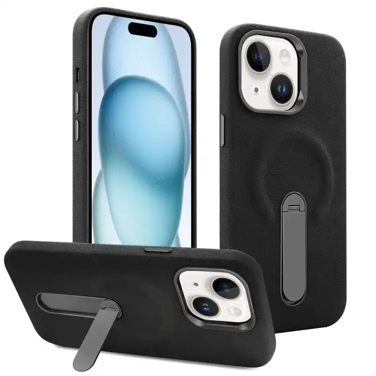 VIETAO Suede MagSafe PU Leather Phone Case with Holder