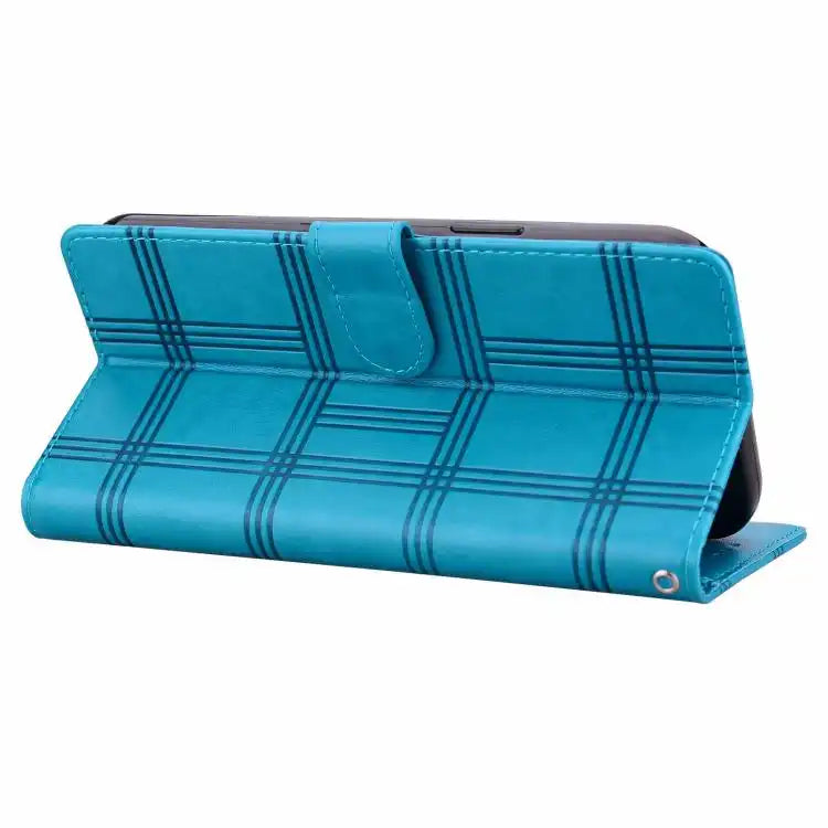 Embossed Checkered Leather Phone Case