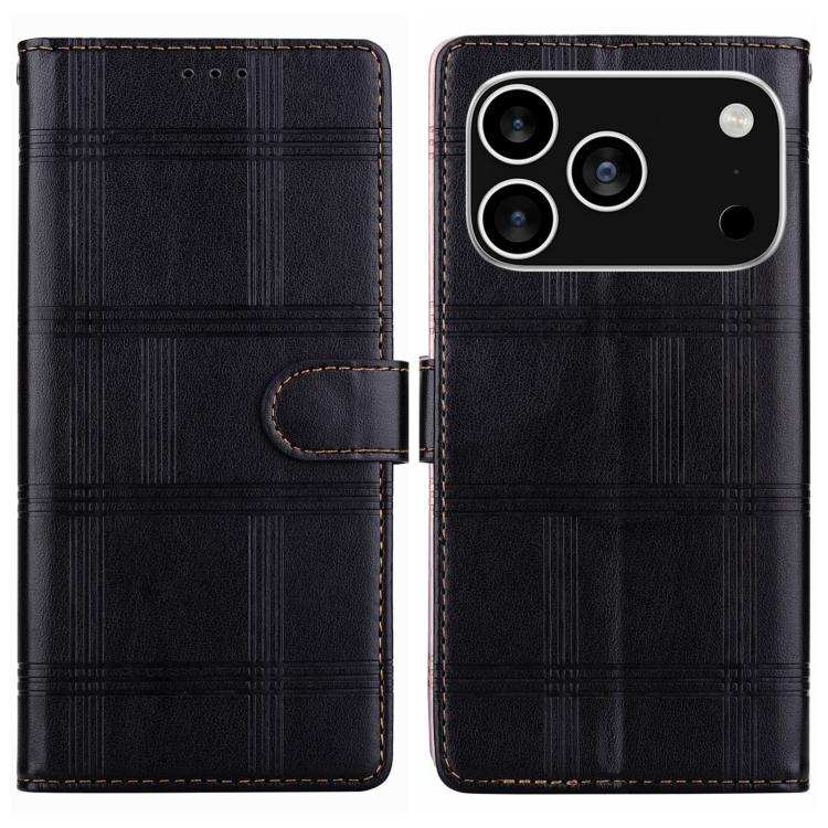 Embossed Checkered Leather Phone Case
