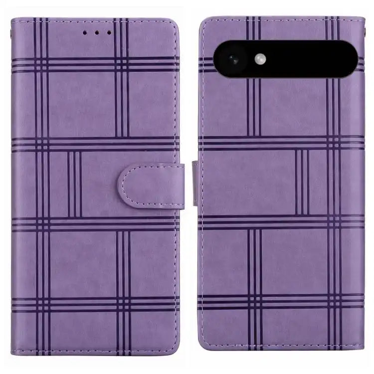 Embossed Checkered Leather Phone Case