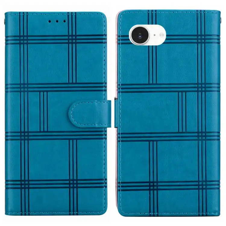 Embossed Checkered Leather Phone Case
