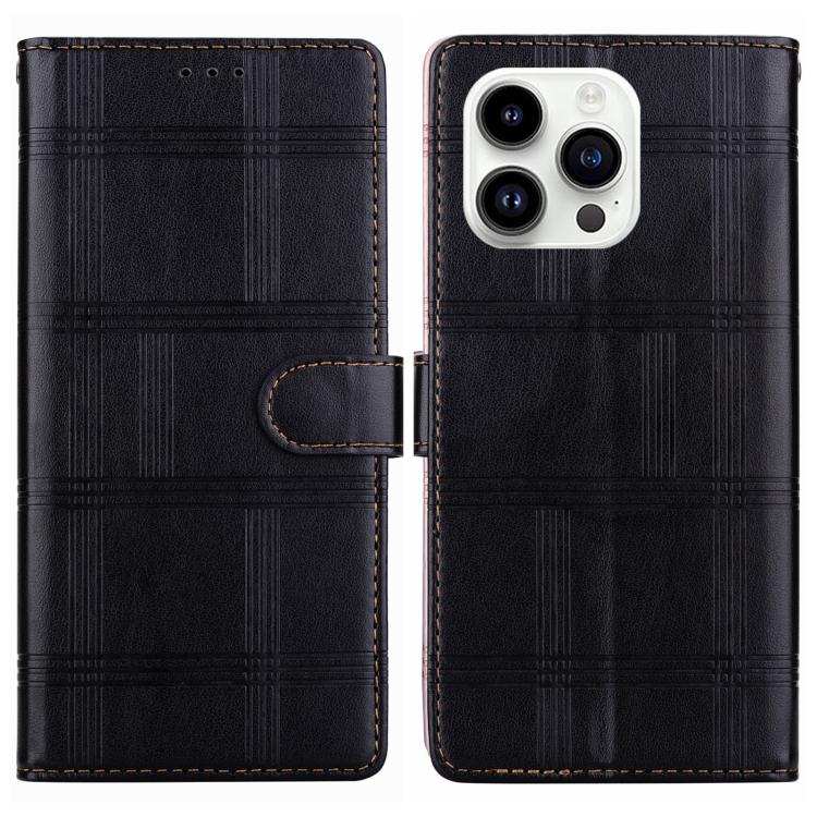 Embossed Checkered Leather Phone Case