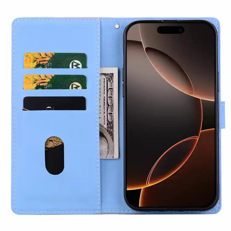 Embossed Two-Color Leather Phone Case