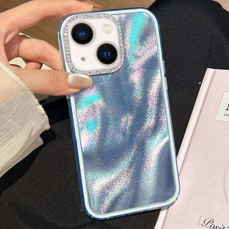 3 in 1 Diamond Lens Frame Quicksand Pattern Phone Case