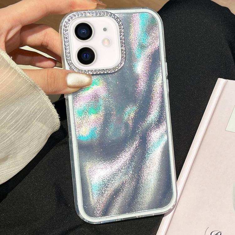 3 in 1 Diamond Lens Frame Quicksand Pattern Phone Case