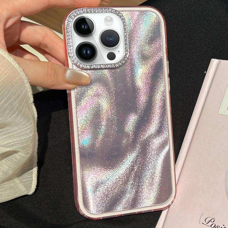 3 in 1 Diamond Lens Frame Quicksand Pattern Phone Case