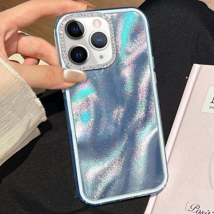 3 in 1 Diamond Lens Frame Quicksand Pattern Phone Case