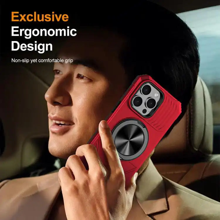 Alloy Rotating Holder MagSafe Shockproof Phone Case