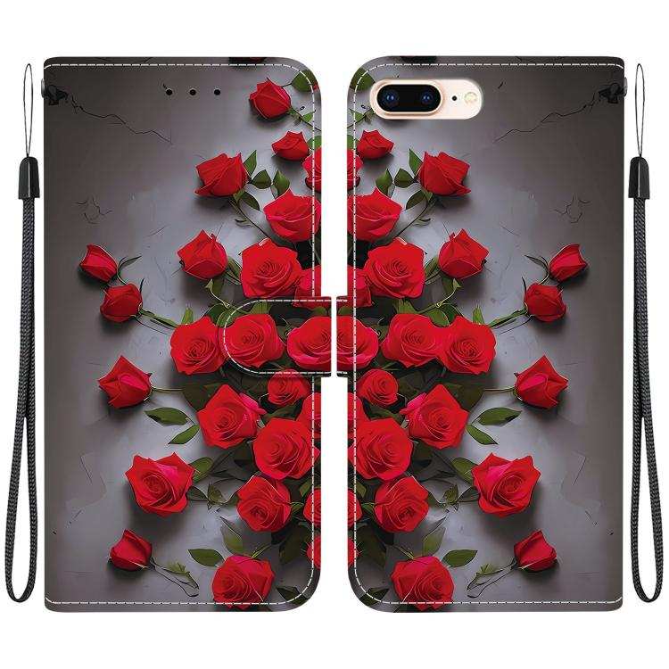 Crystal Texture Colored Drawing Leather Phone Case