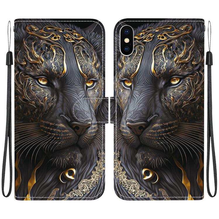 Crystal Texture Colored Drawing Leather Phone Case