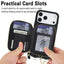 AwQuer 2 in 1 Crossbody Zipper Wallet Leather Back Phone Case MyMobile