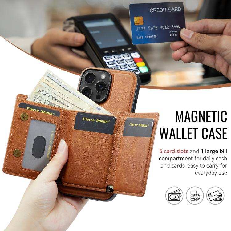 Fierre Shann 2 in 1 Holder RFID Card Slot Wallet MagSafe Phone Case