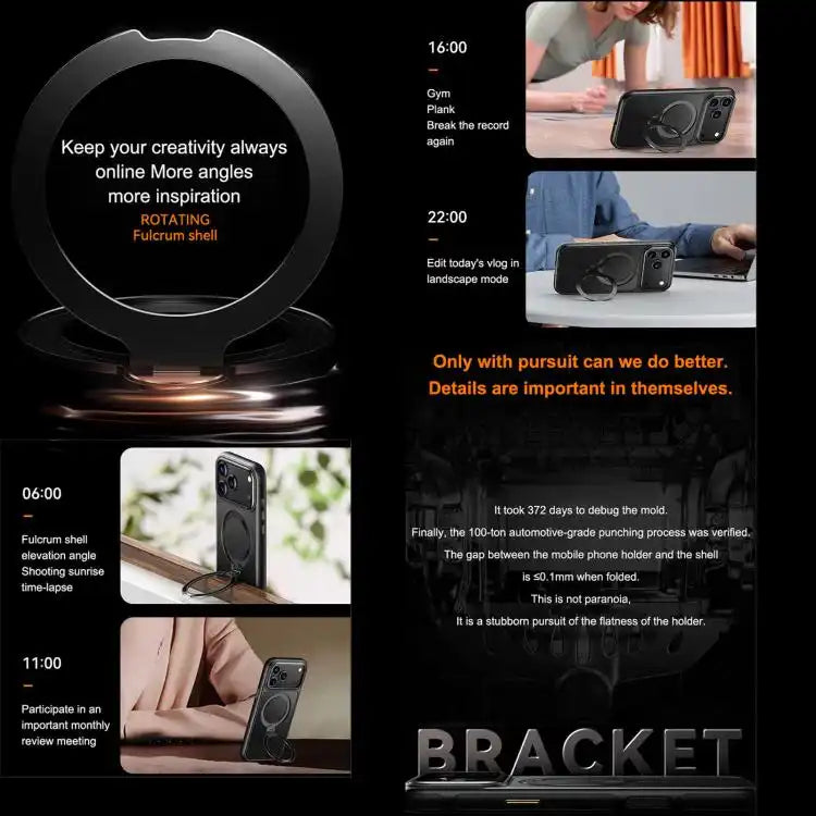 Gear-Style Stress Relief 360 Rotation Holder MagSafe Phone Case