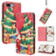 Christmas Series Buckle Leather Phone Case with Hand Strap