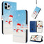 Christmas Series Buckle Leather Phone Case with Hand Strap
