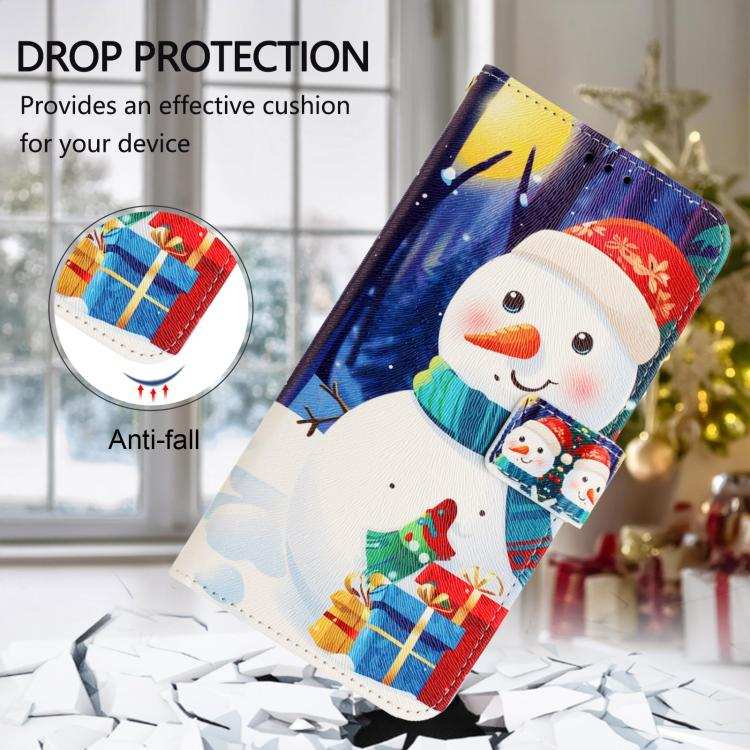 Christmas Series Buckle Leather Phone Case with Hand Strap