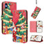 Christmas Series Buckle Leather Phone Case with Hand Strap
