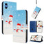 Christmas Series Buckle Leather Phone Case with Hand Strap