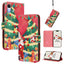 Christmas Series Buckle Leather Phone Case with Hand Strap