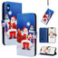 Christmas Series Buckle Leather Phone Case with Hand Strap