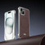 J TRIBE Metal Frameless Plain Leather MagSafe Phone Case