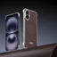 J TRIBE Metal Frameless Plain Leather MagSafe Phone Case