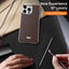 J TRIBE Metal Frameless Plain Leather MagSafe Phone Case