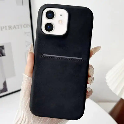 Skin Feel Sheepskin Card Slot Phone Case