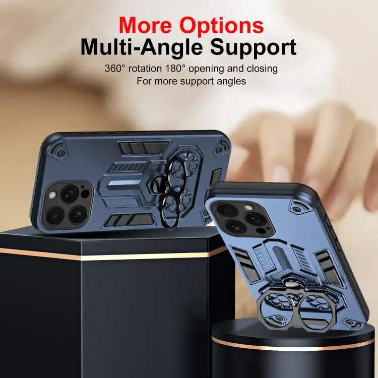 Double-Ring Holder PC Hybrid TPU Phone Case