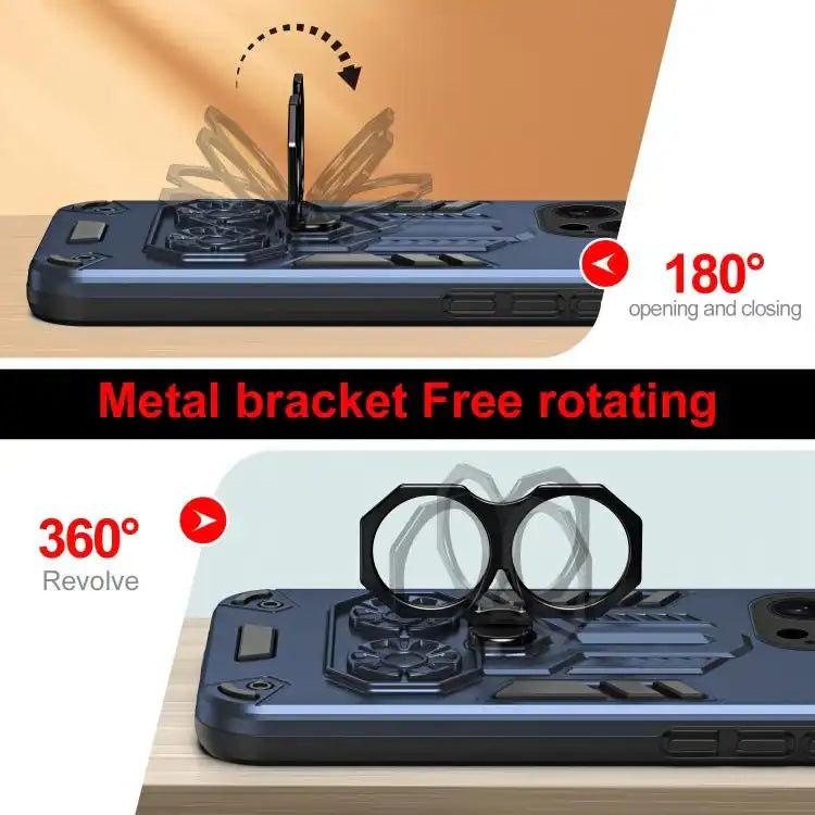 Double-Ring Holder PC Hybrid TPU Phone Case