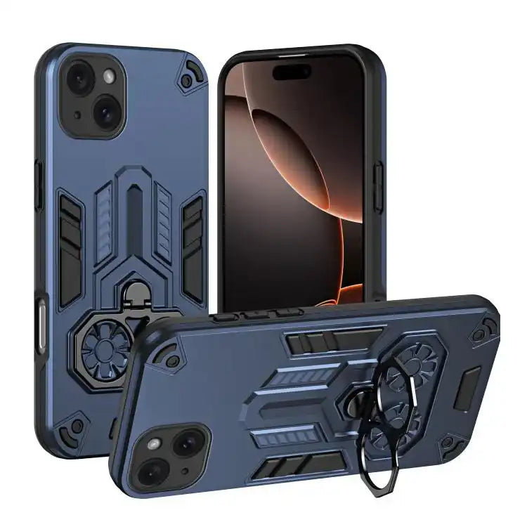 Double-Ring Holder PC Hybrid TPU Phone Case