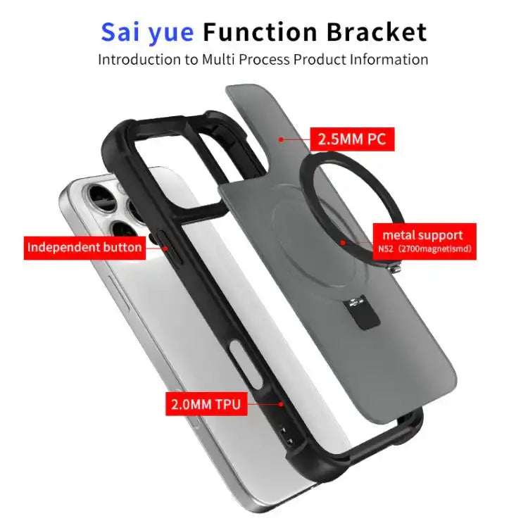 Four-corner Shockproof MagSafe Holder Phone Case