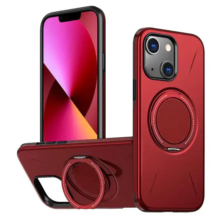 Metal Rotation Holder MagSafe TPU Hybrid PC Phone Case