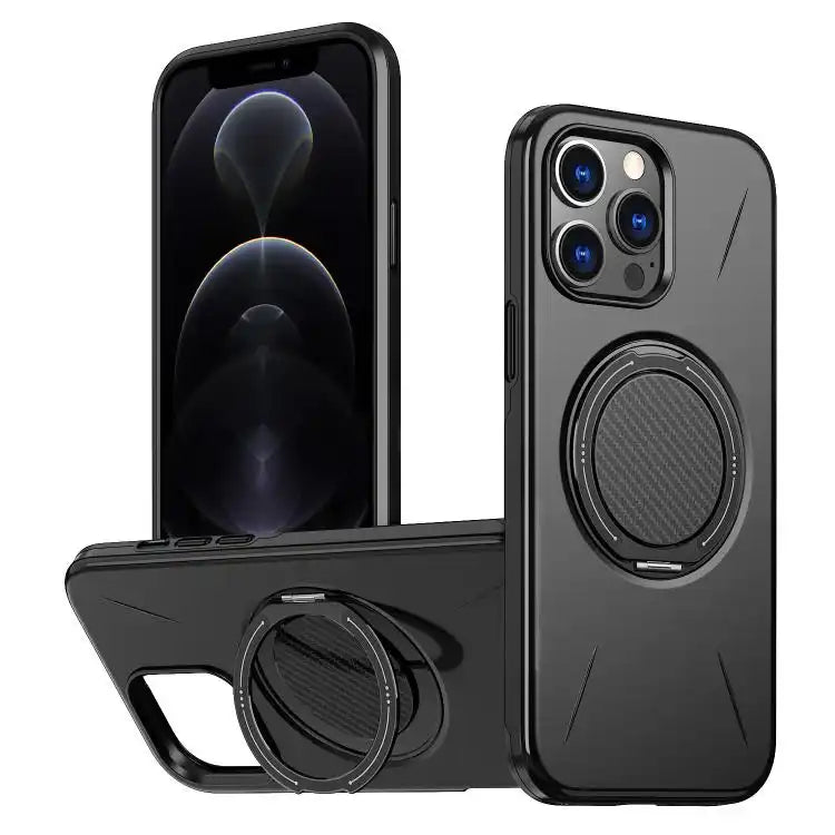 Metal Rotation Holder MagSafe TPU Hybrid PC Phone Case