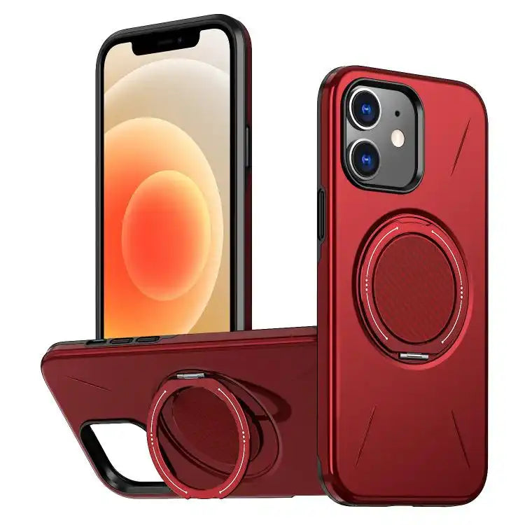 Metal Rotation Holder MagSafe TPU Hybrid PC Phone Case