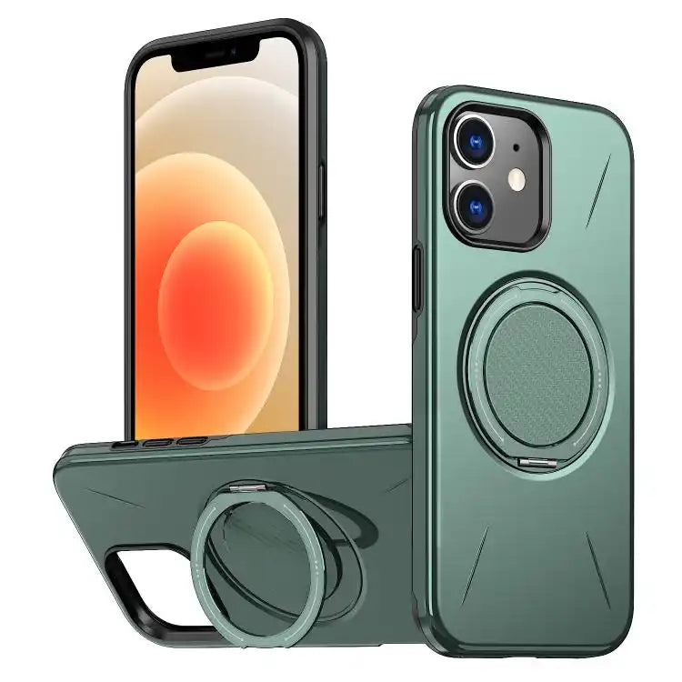 Metal Rotation Holder MagSafe TPU Hybrid PC Phone Case