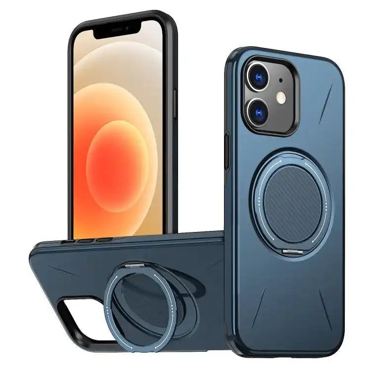 Metal Rotation Holder MagSafe TPU Hybrid PC Phone Case