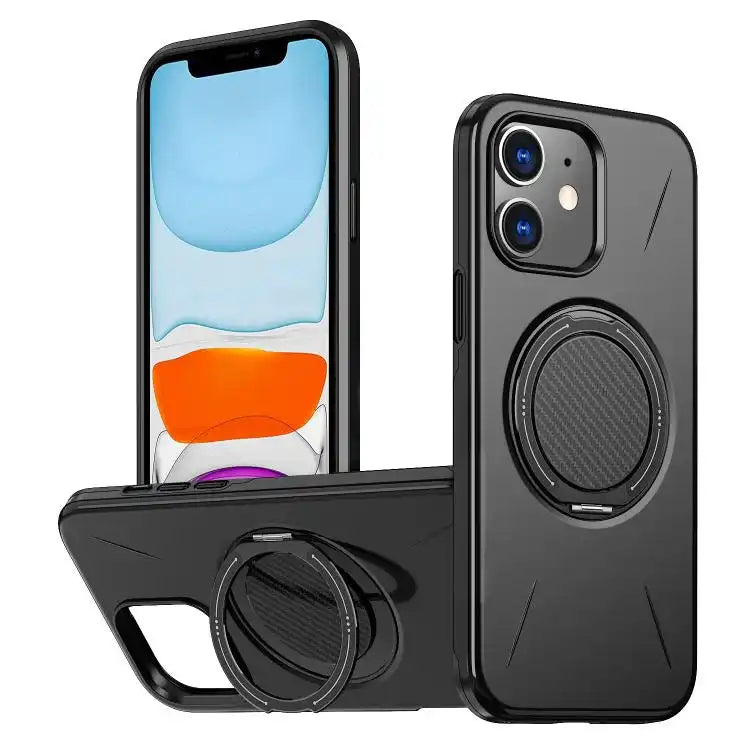 Metal Rotation Holder MagSafe TPU Hybrid PC Phone Case