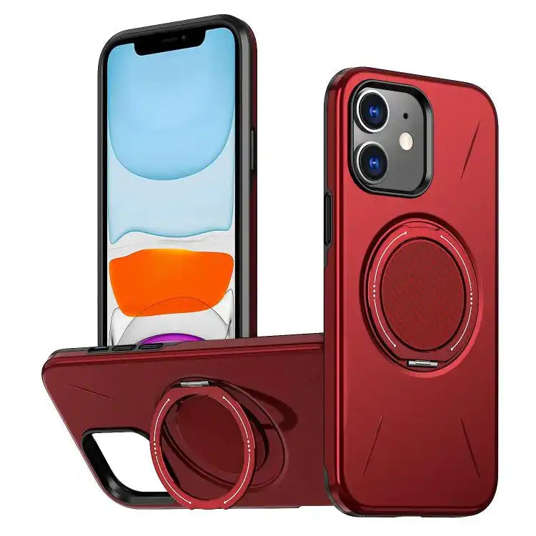 Metal Rotation Holder MagSafe TPU Hybrid PC Phone Case