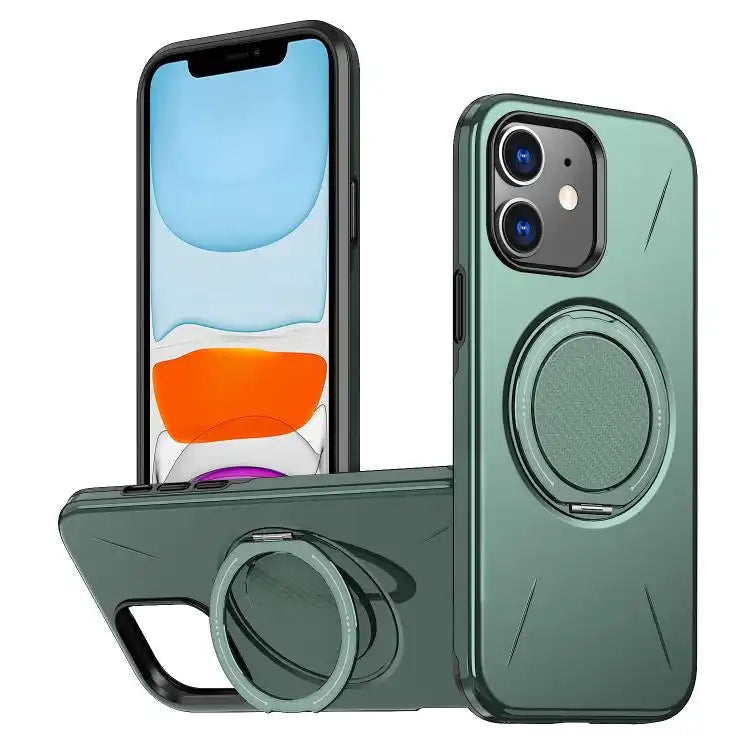 Metal Rotation Holder MagSafe TPU Hybrid PC Phone Case