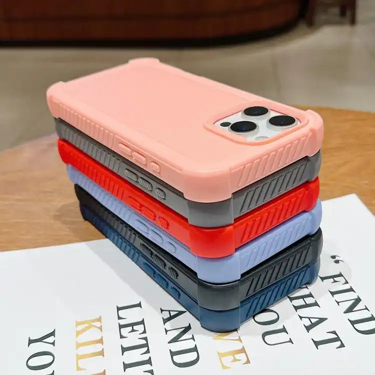 Solid Color TPU Hybrid PC Shockproof Phone Case